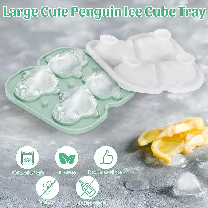 Silicone Ice Cube Tray, Penguin 3D Large Ice Cube Molds - Image 2