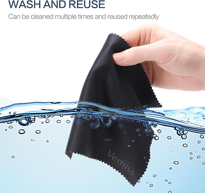 Vemiss 6 Pack Microfiber Glasses Cleaning Cloth, Wipes Lens Eyeglasses & Screens - Image 6
