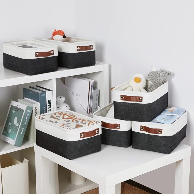 DULLEMELO Small Storage Baskets 6 Pack, Fabric Collapsible Gift Storage Baskets - Image 7