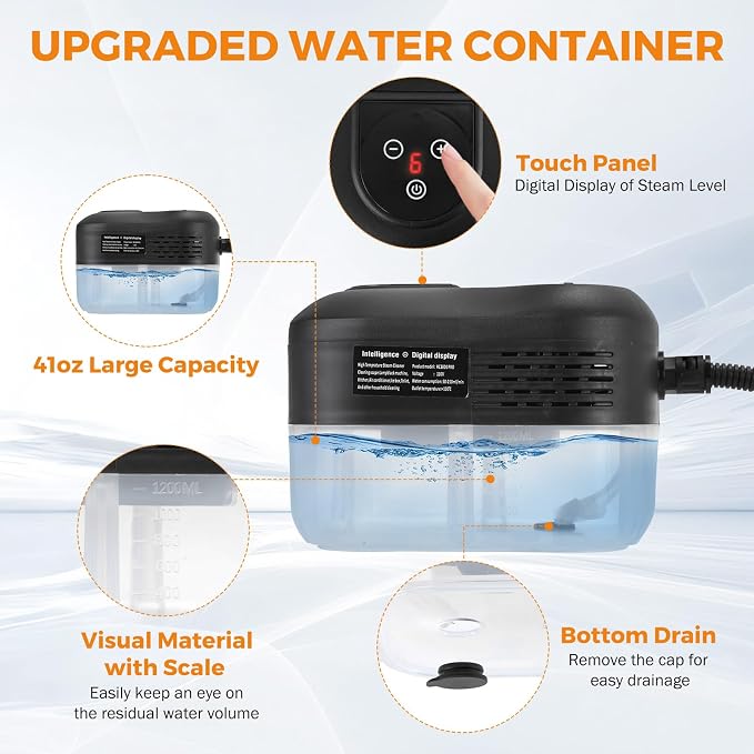 BEAMNOVA Steam Cleaner for Car Detailing 1.2L Water Tank Portable Handheld - Image 4