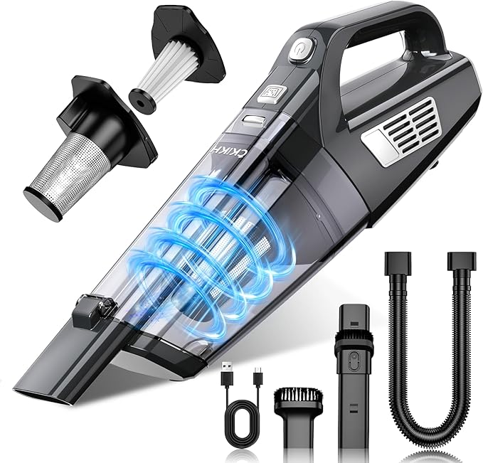 Handheld Vacuum Cordless, 15000PA Strong Suction Hand Held Car Vacuum Cleaner by CKIKH