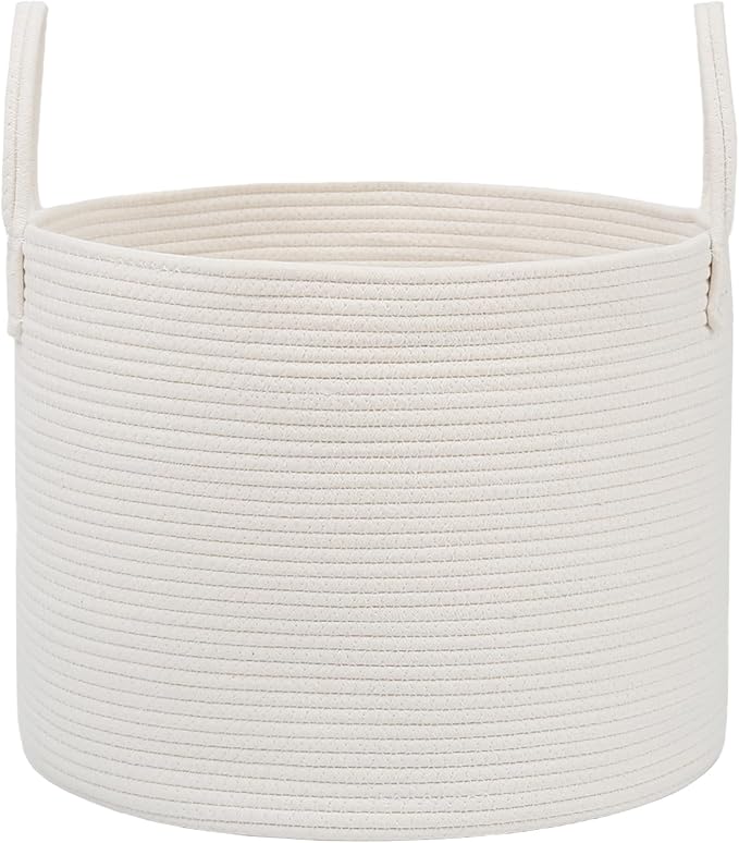 Woven Blanket Basket, 65L Large Rope Storage Bin by JMvicyroam