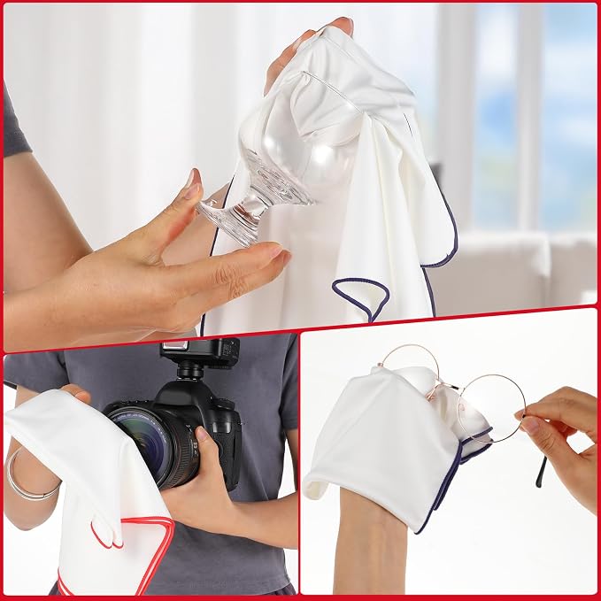 5 Pcs Wine Glass Polishing Cloths Large Microfiber Cleaning Cloths 20 x 14 Inch - Image 4