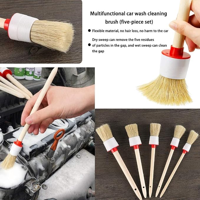 10PCS DUALSHINE Car Auto Detailing Brush Set, Auto Detailing Brushes Cleaner - Image 2