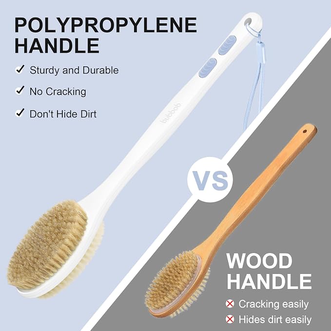 Back Scrubber for Shower with Long Handle, Exfoliating Bath Brush for Body - Image 5
