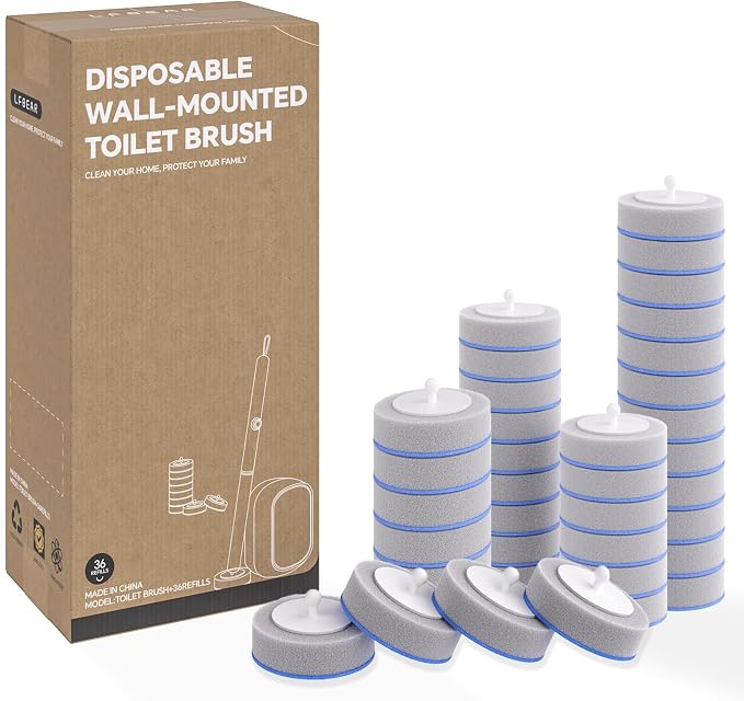 LFBEAR Disposable Toilet Brush Wand, Wall Mounted Toilet Cleaner Kit by Unknown