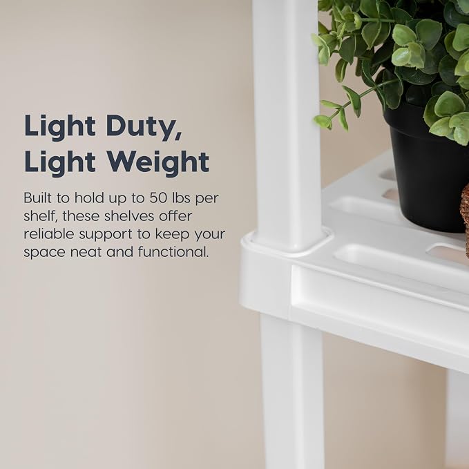 IRIS USA 4-Shelf Light Duty Plastic Storage Shelves, 200lb Capacity, Medium - Image 4