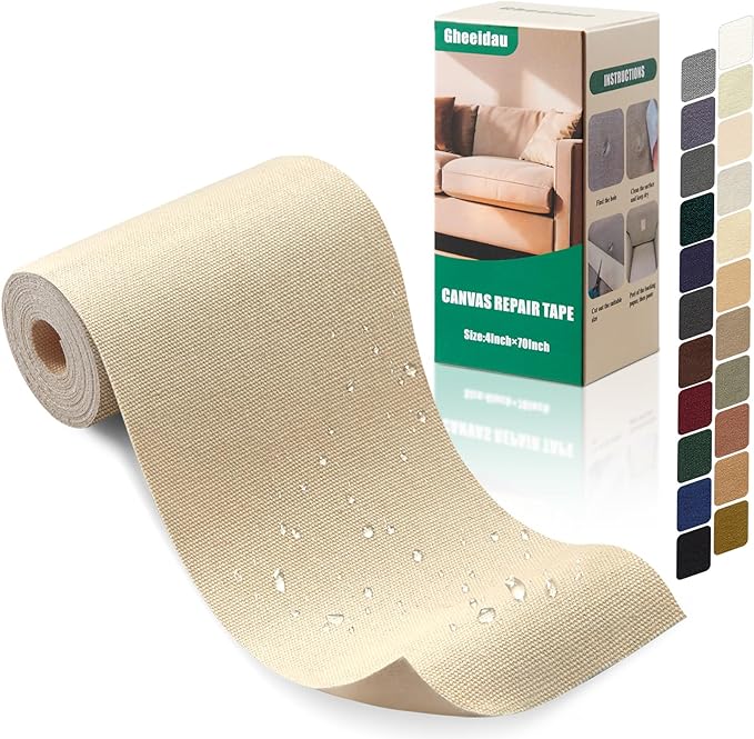 Canvas Repair Tape 4×70 Inch Waterproof Self-Adhesive Fabric Repair Patch by Givethingsanewlife