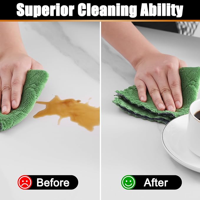 Mordimy 24 Pack Kitchen Cloths Dish Towels, Super Soft and Absorbent Dish Cloths - Image 4