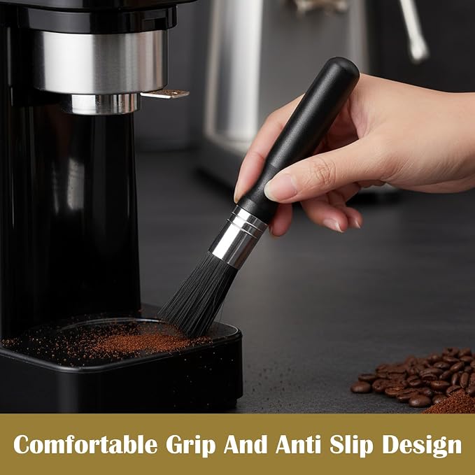 2 Pcs Coffee Grinder Cleaning Brush, Boar Bristle Espresso Brush Machine Cleaner - Image 3