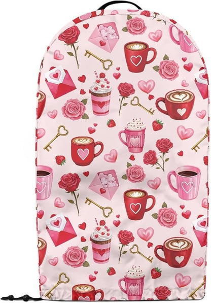 Pink Blender Dust Cover Valentine's Day Food Processor Cover Coffee Machine Appliance Covers for Kitchen Counter Blender Covers for Kitchen Machine