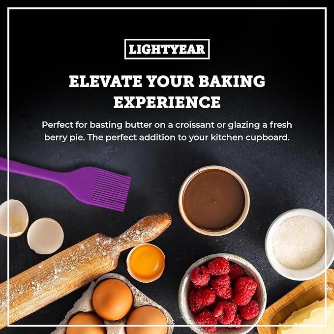 Lightyear Silicone Basting Pastry Brush Set 450°F Heat Resistant Oil Brush - Image 2