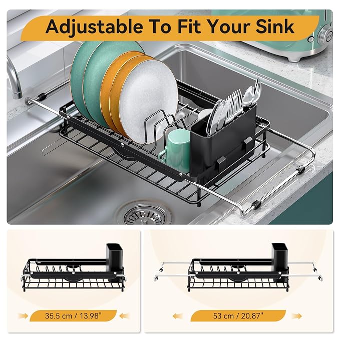 Over the Sink Dish Drying Rack, In Sink Dish Drying Racks, Expandable Dish Rack - Image 3