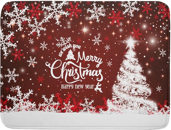 Happy New Year Red Dish Drying Mat by Sweetshow