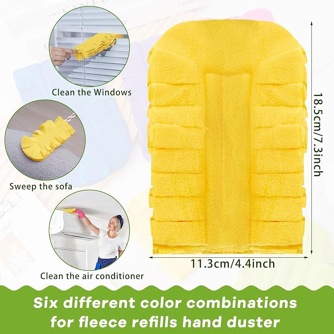 Zubebe 12 Pcs Duster Refill Reusable Fleece Duster Refills Feather Flat Dusters - Image 2