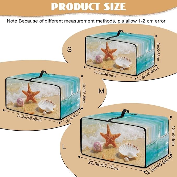 Air Fryer Toaster Oven Dust Cover Countertop Microwave Dust Cover Protector, Compatible with Convection Oven, S, 14.5 x 18.5 x 9 Inches, Beach Starfish Sea Shell