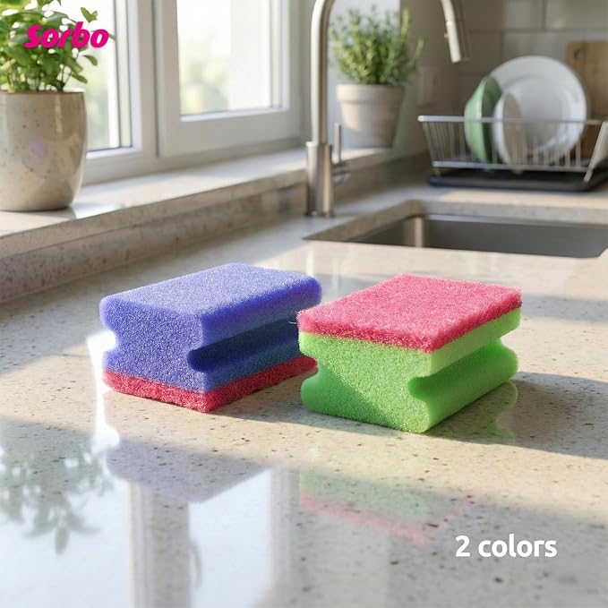 Sorbo Scouring Sponges, Non-Scratch Extra Grip and Super Absorbent Cleaning - Image 6