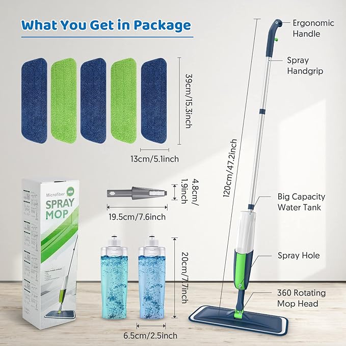 Spray Wet Mops with 5X Washable Pads Mops - Image 7