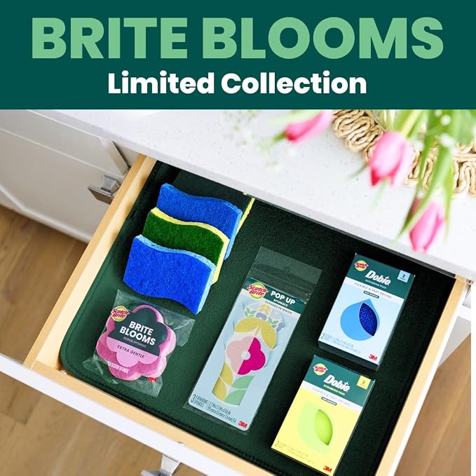 Scotch-Brite Brite Blooms Extra Gentle Scrub Sponge, Dishwasher-Safe Kitchen - Image 10