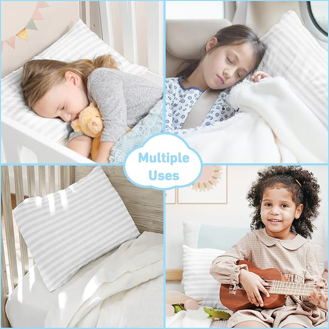 Toddler Pillow,13 x 18 Kid Pillows for Sleeping,Machine Washable Kids Pillow, Perfect for Travel,Toddlers Cot(Not Included Pillowcase)