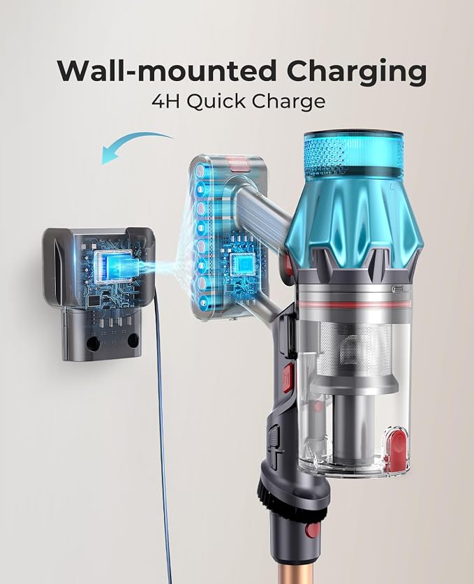 Cordless Vacuum Cleaner 650W/55Kpa, Stick Vacuum Cleaners 70 Mins Max Runtime - Image 7