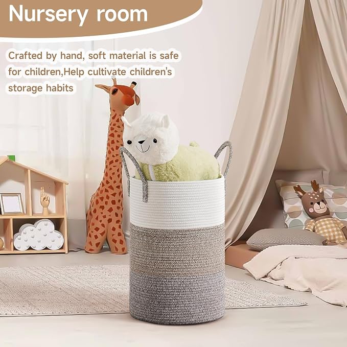 CLHMILY&Z 40L Laundry Basket Round Storage Rope Basket - Image 3