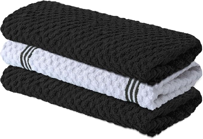 Infinitee Xclusives Premium Kitchen Towels – Pack of 3, 100% Cotton |15 x 25| by InfiniteeXclusives