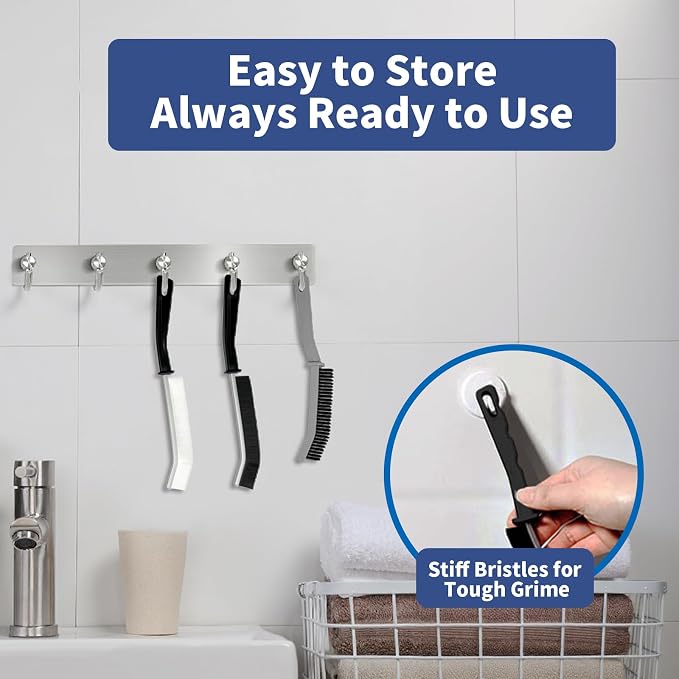 Crevice Cleaning Brush, Hard-Bristled Gap Scrub Brush, Toilet Gap Cleaning - Image 5