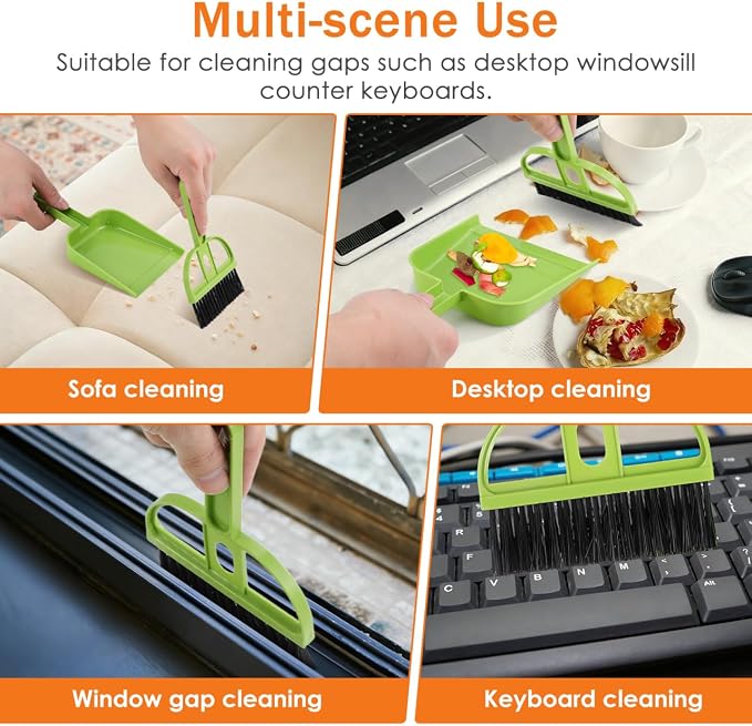 Healifty 18 Pack Mini Dust Pan and Brush Set, Small Broom and Dustpan - Image 3