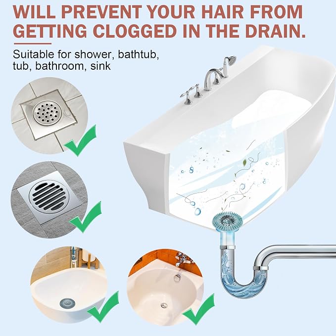 Gotega Bathroom Sink Drain Strainers, Hair Catcher Shower Drain Covers Protector - Image 5