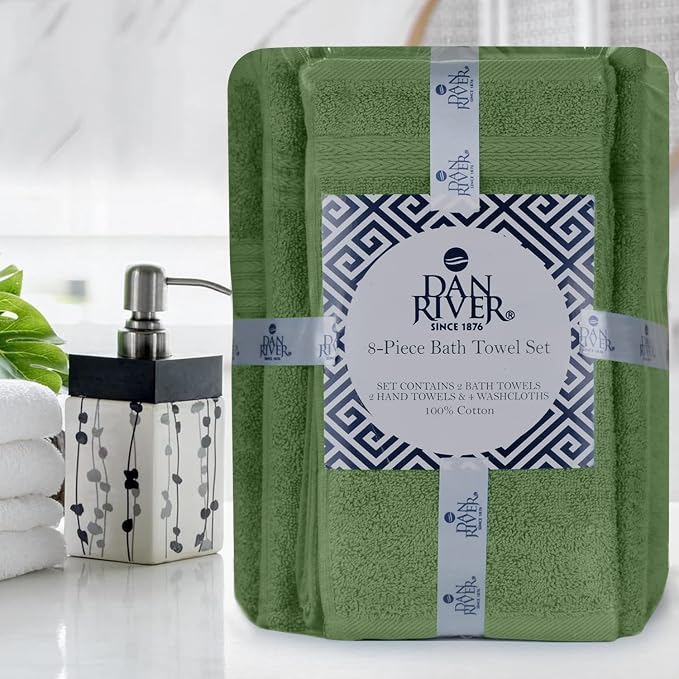 DAN RIVER 8 PC Luxury Bath Towels - Image 8