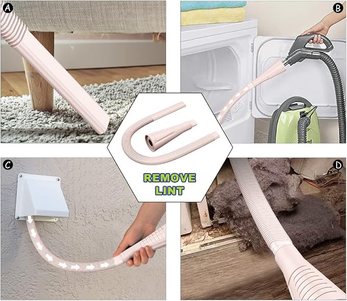 2 Pieces Dryer Vent Cleaner Kit Dryer Lint Brush Vacuum Hose Attachment Brush - Image 2