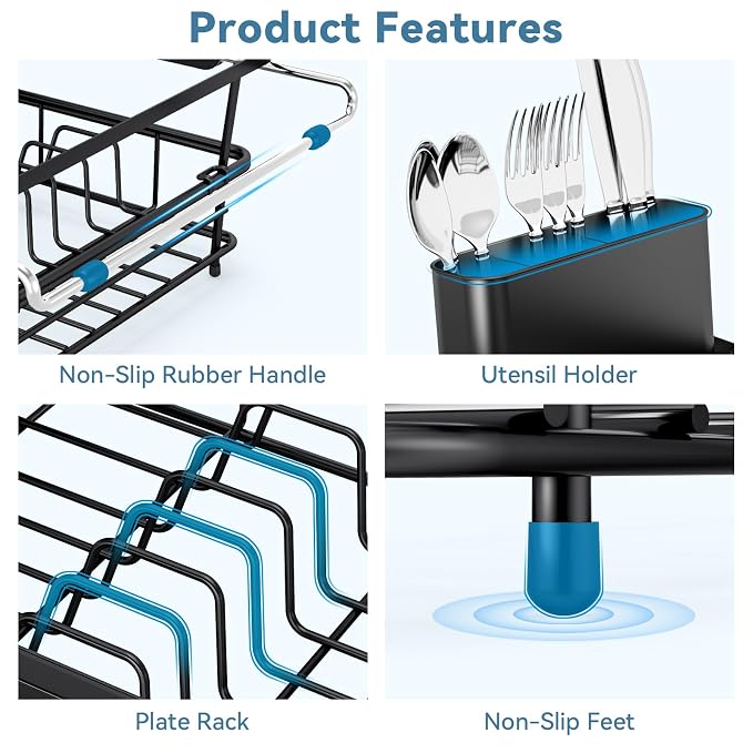 Over the Sink Dish Drying Rack, In Sink Dish Drying Racks, Expandable Dish Rack - Image 7
