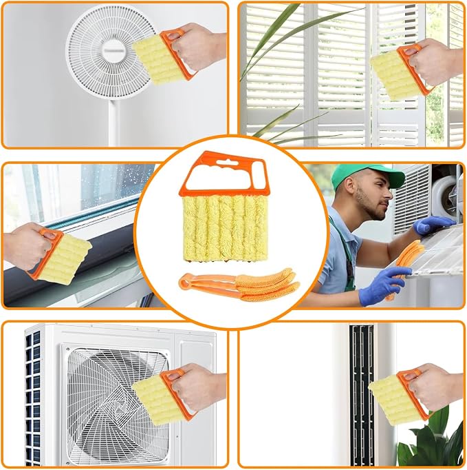 12 Pcs Window Venetian Blind Cleaner Duster Tool, Microfiber 6 Finger Duster - Image 6