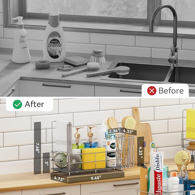 Yofidra Sponge Holder for Kitchen Organizer: Sink Caddy - Image 6