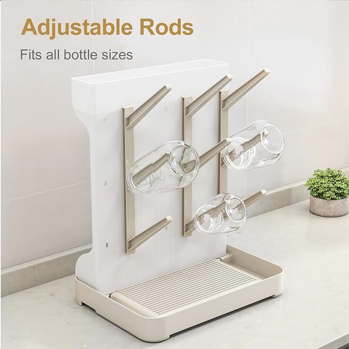 GoMaihe Baby Bottle Drying Rack: Space Saving Vertical Bottle Dryer Holder - Image 7