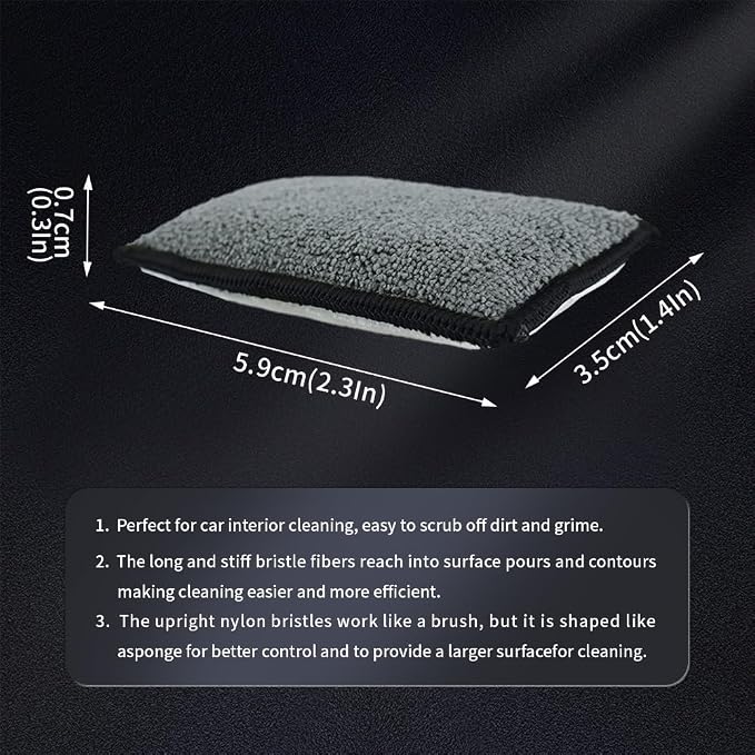 Car Interior Scrubbing Sponge, Microfiber Car Wax Applicator Scrubber Pad - Image 2