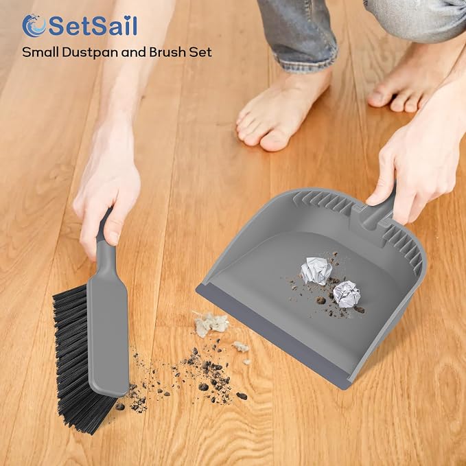 SetSail Small Dustpan and Brush Set, Nesting Snap-On Handheld Broom and Dust Pan - Image 7