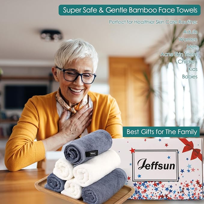 Wash Cloths 6 Pack, Super Soft and Gentle Face Towel on Sensitive Skin - Image 4