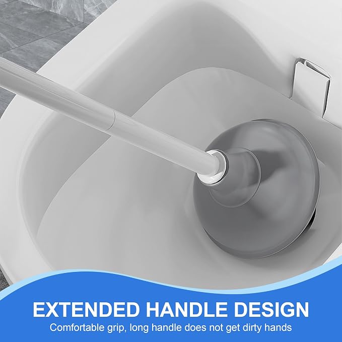Toilet Brush and Plunger Set, 3 in 1 Toilet Bowl Brush and Holder - Image 3