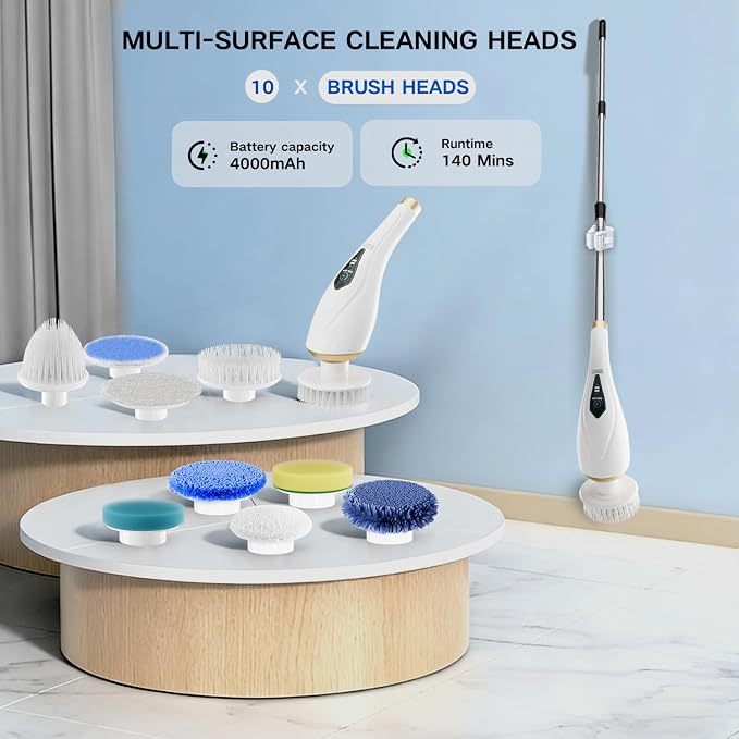Electric Spin Scrubber Cordless Shower Cleaning Brush - Image 3