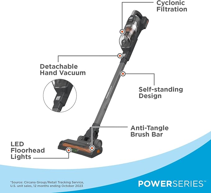 BLACK+DECKER POWERSERIES 20V MAX Cordless Stick Vacuum Cleaner, Household - Image 3