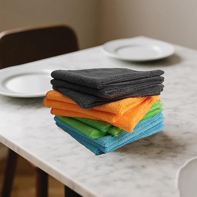 Tricol Clean 12 Pack Microfiber Cleaning Cloth 11.8x11.8inch - Image 4