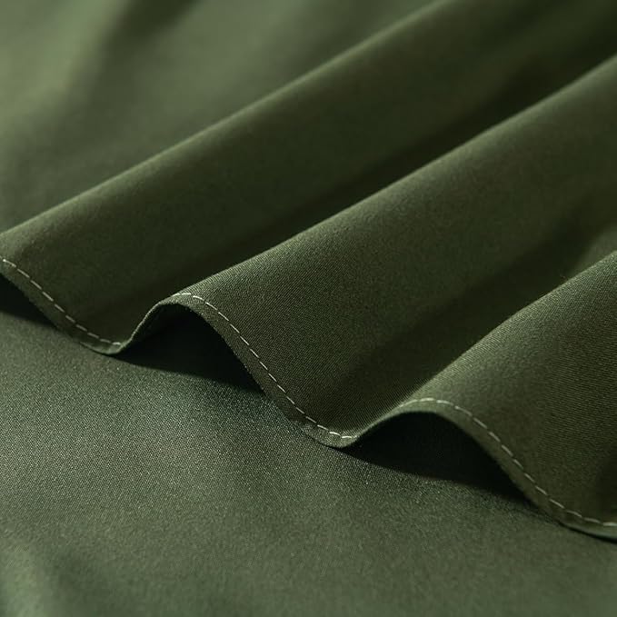 Bed Skirt Twin Size Ruffled Bed Skirt with Split Corners, 14 Inch Drop Dust Ruffle Bed Skirts with Platform,Green