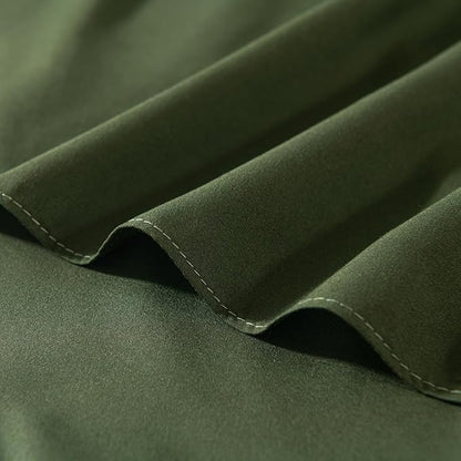 Bed Skirt Twin Size Ruffled Bed Skirt with Split Corners, 14 Inch Drop Dust Ruffle Bed Skirts with Platform,Green