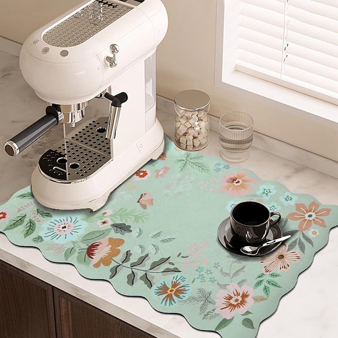 Scalloped Bohemian Coffee Mat Dish Drying Mats - Image 9