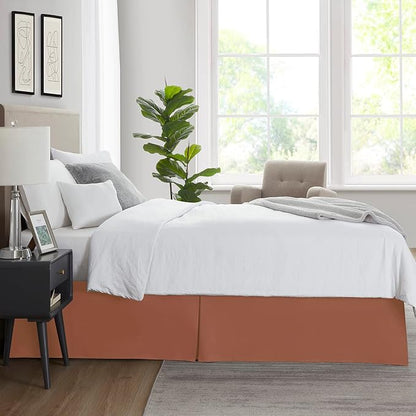 Nestl Rust Bed Skirt King Size - King Bed Skirt 14 Inch Drop - Brushed Microfiber Bed Skirts - Hotel Quality Pleated Bed Skirt - Shrinkage & Fade Resistant