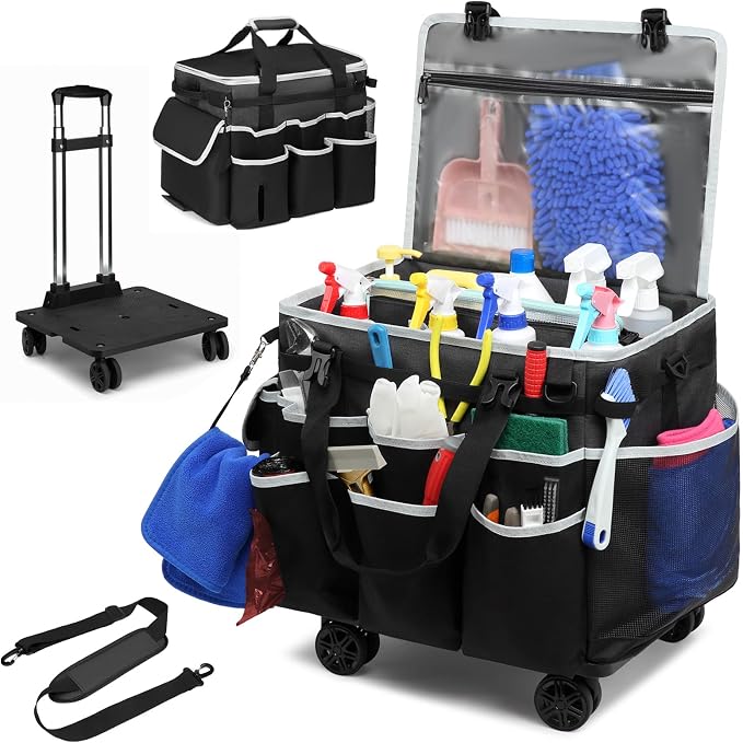 Large Rolling Cleaning Caddy Bag by RUCYEN