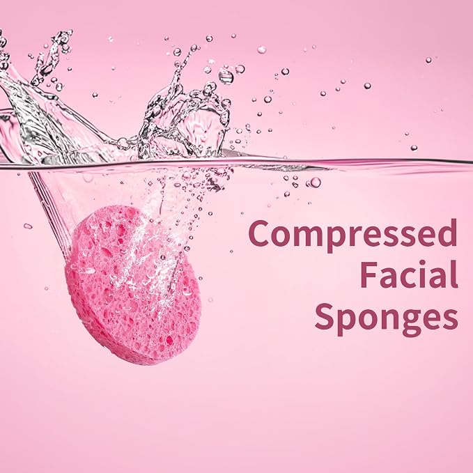 100-Count Compressed Facial Sponges, Natural Cellulose Face Sponges - Image 2