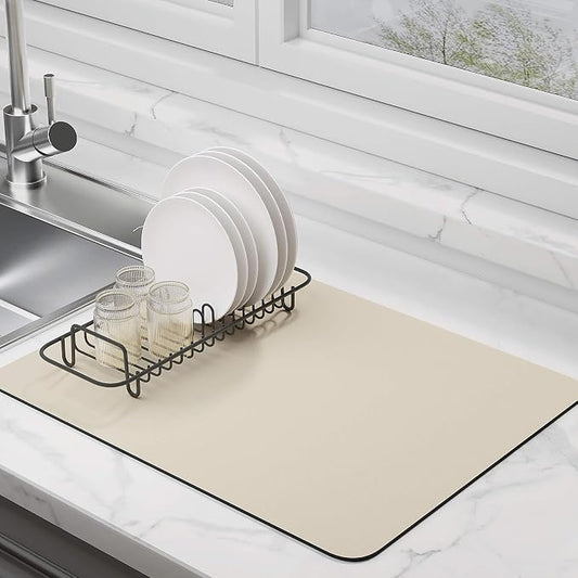 Dish Drying Mat for Kitchen Counter Super Absorbent Drainer Mats by EDC-BFYOU